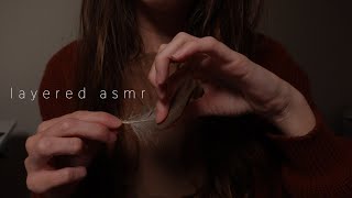 ASMR Layered Sounds for Deep Sleep Face Brushing Rain Tapping Brown Noise 3 Hours [upl. by Hazem]