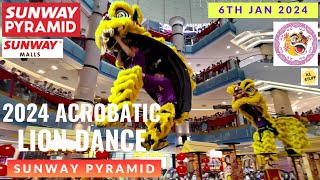 2024 Acrobatic Lion Dance  Sunway Pyramid  06012024  Kwong Ngai Lion Dance 馬來西亞光藝龍獅體育會 [upl. by Nitsej838]