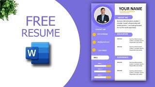 Resume templates word free download [upl. by Begga994]