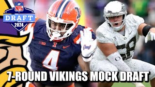 7Round Minnesota Vikings Mock Draft THREE FIRST ROUND PICKS [upl. by Swanhildas692]