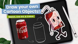 How To Draw Objects As Cartoon Characters  Great for custom stickers [upl. by Heida]