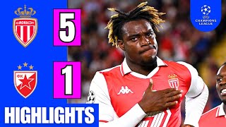 AS Monaco vs Crvena zvezda 51 EXTENDED HIGHLIGHTS  UCL 202425  Breel Embolo Goal [upl. by Ahsiuqram]