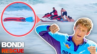 Massive Wave Flips Jet Ski Mid Rescue 😨 [upl. by Curcio792]