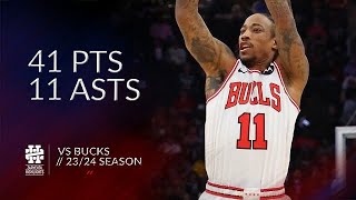 DeMar DeRozan 41 pts 11 asts vs Bucks 2324 season [upl. by Wilser232]