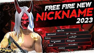 Free Fire New Nicknames 2023  Best Unique Name For Free Fire  Bsk Gamers [upl. by Noman]