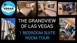 LAS VEGAS HOTEL  The Grandview One Bedroom Room Tour [upl. by Eidnyl907]