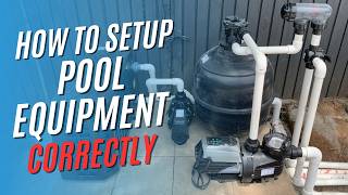 How To Set Up Swimming Pool Equipment pump filter chlorinator Including A Heat Pump [upl. by Atteynod]