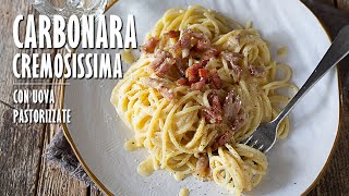 CARBONARA con UOVA PASTORIZZATE Mai provata COSI CREMOSA  Marianna Pascarella [upl. by Haleeuqa888]