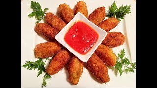 شهيواترمضانكروكيتاصبعالبطاطس🥔بالجبن 🧀recettecroquette de pomme de terre au fromage facile [upl. by Naloj]