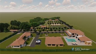 DISEÑO CAMPESTRE finca recreativa COUNTRY STATE House plan  Arq Pablo Restrepo [upl. by Dorisa348]