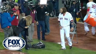 Erin Andrews gets Gatorade bath during Red Sox interview [upl. by Vinny305]