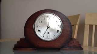 ART DECO HERMLE DUAL CHIMING MANTLE CLOCK WESTMINSTER amp WHITTINGTON CHIME [upl. by Lakim]