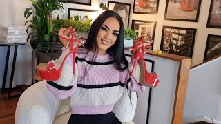 Rose Unboxes Red 7 Inch High Heel Platform Shoes With Double Ankle Strap [upl. by Ynohtnaleahcim]