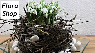 Frühlings Tischdeko mit Schneeglöckchen und Birke ❁ Deko Ideen mit FloraShop [upl. by Kimbell757]