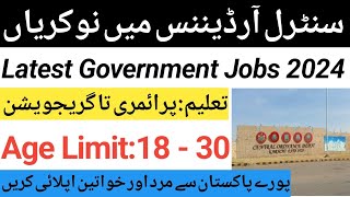 Central Ordnance Jobs 2024 Apply OnlineLatest Govt Jobs Pak Army 2024Today Govt Jobs in Pakistan [upl. by Akienat]