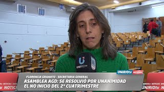 ASAMBLEA AGD SE RESOLVIÓ POR UNANIMIDAD EL NO INICIO DEL 2º CUATRIMESTRE [upl. by Dacia997]