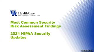 Most Common 2023 SRA Findings  2024 HIPAA Security Updates [upl. by Aieka]