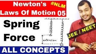 11 Chap 5  Laws Of Motion 05  Spring Force  Spring Numericals JEE mains NEET All concepts [upl. by Simah]