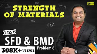 SFD and BMD  Problem 8  Shear Force and Bending Moment Diagram  Strength of Materials [upl. by Strohl170]