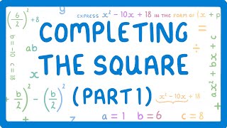 GCSE Maths  How to Factorise Quadratics by Completing the Square Part 1  Factorise When a1 52 [upl. by Ynehteb]