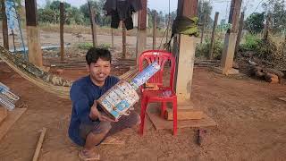 ការធ្វើប្រដាប់ដុតអង្កាម Making Rice husk charcoal burner from Mosquito repellent cans and paint cans [upl. by Oliva]