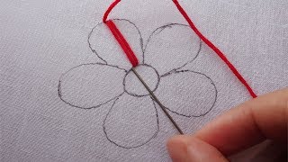 hand embroidery easy flower designmodern flower embroidery [upl. by Kisung184]