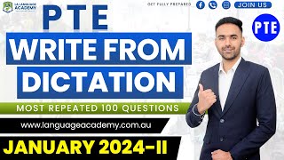 PTE Listening Write From Dictation  January 2024II Exam Predictions  LA Language Academy PTE [upl. by Zeidman]