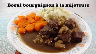 Bœuf bourguignon à la mijoteuse Voir Attention description au bas de la vidéo [upl. by Marve350]