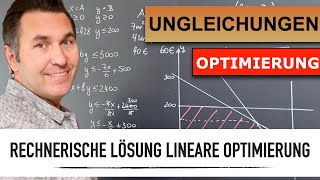 Lineare Optimierung  Maximalprinzip rechnerische Lösung  Gewinnmaximierung  Ungleichungen [upl. by Tireb]