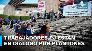 Trabajadores del PJ levantan plantón en la Cámara de Diputados para evitar agresión del Estado [upl. by Bello895]