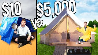 10 vs 5000 Homemade Shelters OVERNIGHT SURVIVAL [upl. by Atteval]