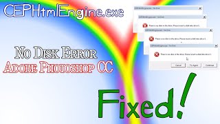 CEPHtmlEngineexe  No Disk Error in Adobe Photoshop [upl. by Lorak]