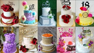 Two Tier Cake Design 2022Two Tier Anniversary Cake2 Layer CakeTwo Tier Birthday Cake DesignCakes [upl. by Utter]