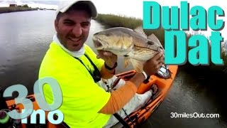 REDFISH in skinny water  kayak fishing Dulac Louisiana [upl. by Maurizia]