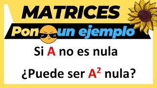 ¿LO SABES ✅ Si A es una matriz no nula ¿puede ser nula A2 [upl. by Airamalegna]