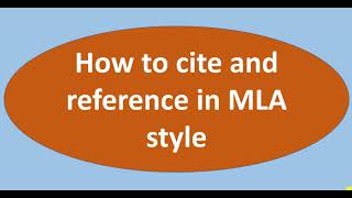 MLA  Citation and referencing for beginners [upl. by Adlen550]