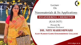 Nanomaterials amp Its Applications Engineering Chemistry By Dr Niti Maheshwari AKGEC [upl. by Loresz]