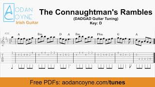 How To Play The Connaughtmans Rambles  Irish Jig Tabs Notation amp Chords [upl. by Dnomar]