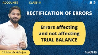 Errors affecting and not affecting Trial Balance  Class 11 Accounts  Rectification Entries [upl. by Berners]