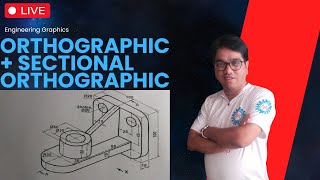 Orthographic Projection amp Sectional orthographic projectionengineeringgraphics engineeringdrawing [upl. by Jay949]