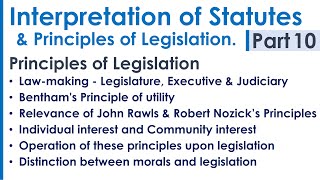 Interpretation of Statutes amp Principles of Legislation LLB Syllabus Revision Notes Lecture  Part 10 [upl. by Ashraf]