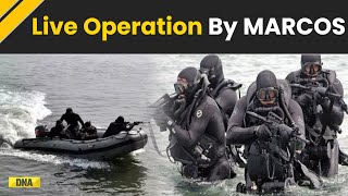 Watch Daring Operation By Indian Navys MARCOS Commandos Jump From Helicopter  Defense News [upl. by Anilocin]