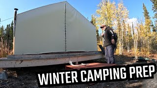 Preparing the CANVAS WALL tent for WINTER CAMPING [upl. by Gilder]