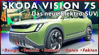 Skoda Vision 7S Premiere der Škoda Elektro SUV Studie  Sitzprobe Fakten Ausstattung 2022 [upl. by Eugor895]