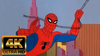 Spiderman Original Cartoon Theme Song  4K Remastered AI [upl. by Marquita]