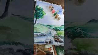 water color paining short videobengali song song coversong [upl. by Quenna]