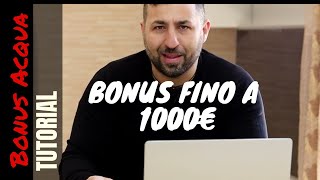 Come richiedere il Bonus acqua potabile fino a 1000 € in Credito dimposta [upl. by Garey962]