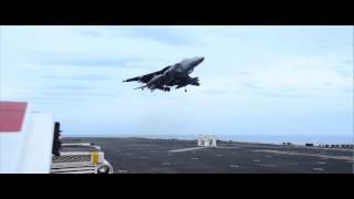 Harrier jet lands after landing gear malfunctions [upl. by Conners]