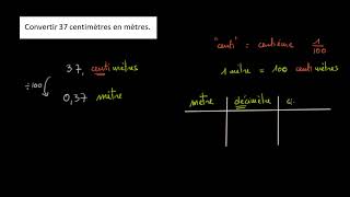 Convertir des centimètres en mètres [upl. by Killigrew]