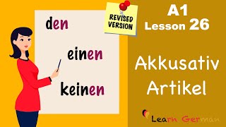 Revised A1  Lesson 26  Accusative case  Akkusativ  German for beginners  Learn German [upl. by Krystal]